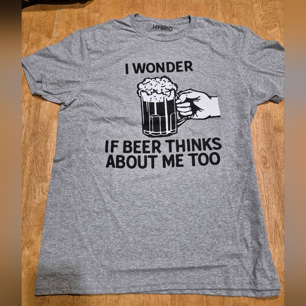 🔥 NWOT Beer Gray Graphic T-Shirt Unisex